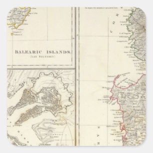 Korsika, Sardinien, die Balearischen Inseln, Quadratischer Aufkleber