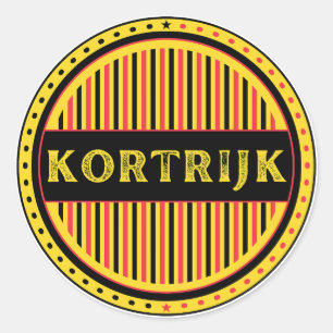 Kortrijk City Pride Emblem – Belgische Identität Runder Aufkleber