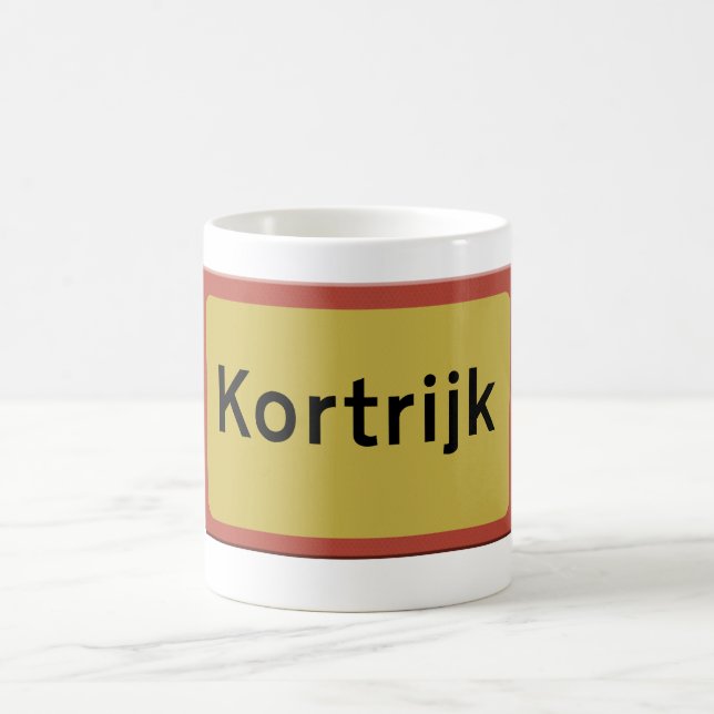 Kortrijk road sign kaffeetasse (Mittel)