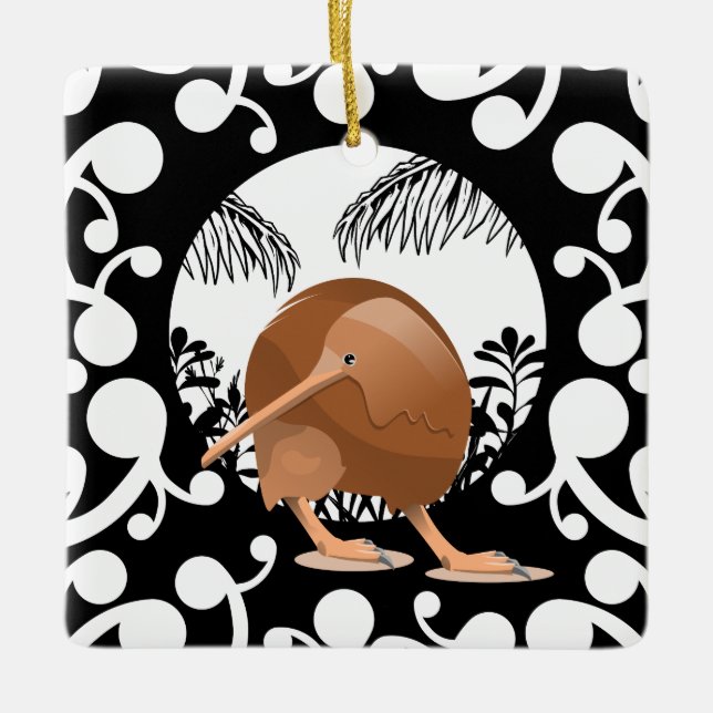 Koru Kiwi Keramikornament (Vorderseite)