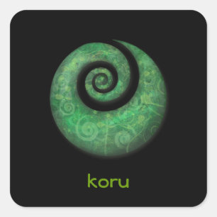 Koru Quadratischer Aufkleber