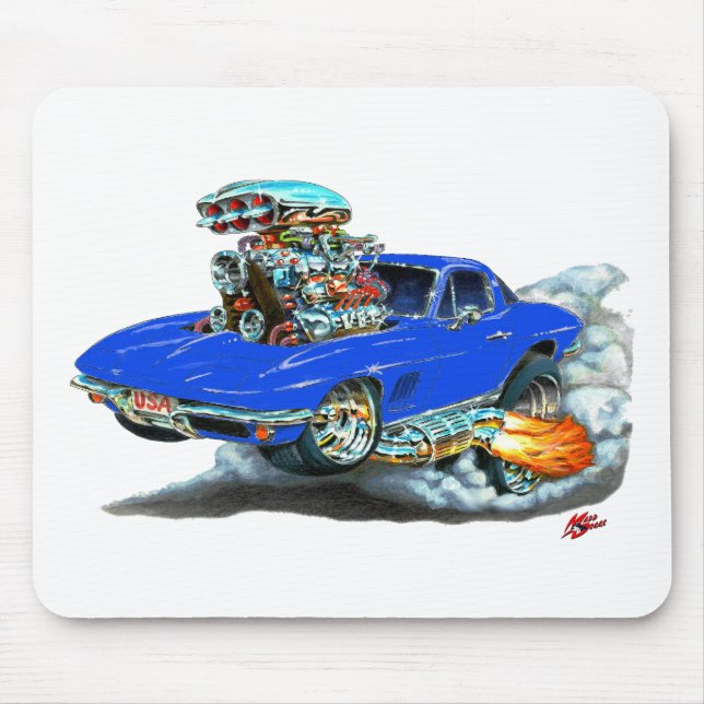 Korvette-Blau-Auto 1966-67 Mousepad (Vorne)