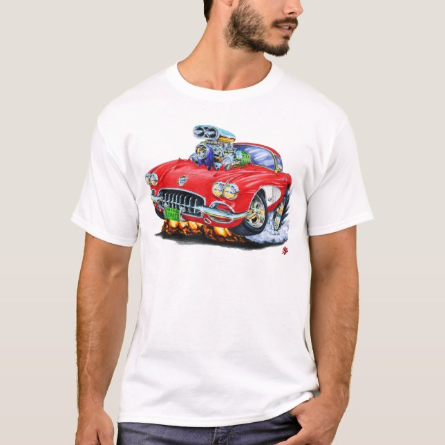 Korvette-Rot-Auto 1958-60 T-Shirt (Vorderseite)