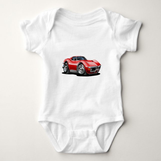 Korvette-Rot-Auto 1968-72 Baby Strampler (Vorderseite)