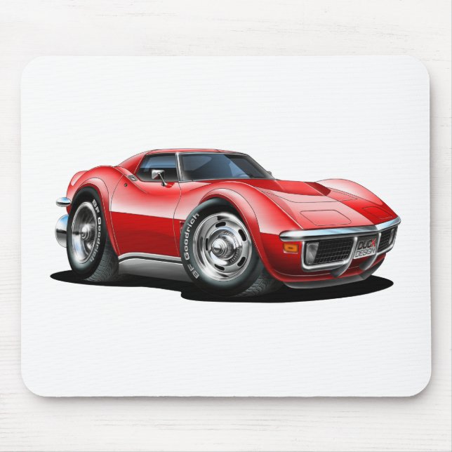 Korvette-Rot-Auto 1968-72 Mousepad (Vorne)