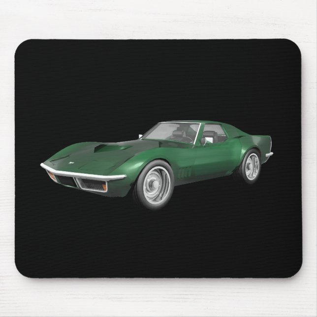 Korvette-Sport-Auto 1970: Grünes Ende Mousepad (Vorne)