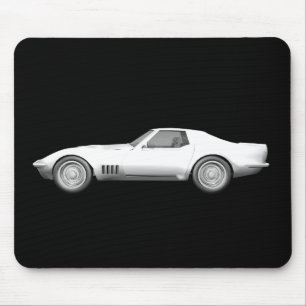 Korvette-Sport-Auto 1970: Weißes Ende Mousepad