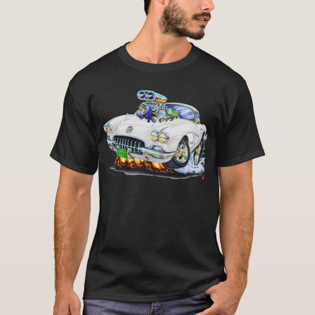 Korvette-Weiß-Auto 1958-60 T-Shirt (Vorderseite)