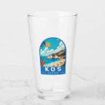 Kos Griechenland Reisen Kunst Vintag Glas<br><div class="desc">Kos retro Vektordesign. Kos,  eine der Dodekanesinseln Griechenlands,  ist bekannt für seine üppigen Sandstrände. Sie ist reich an griechischen und römischen Sehenswürdigkeiten,  insbesondere in und um Kos Town.</div>