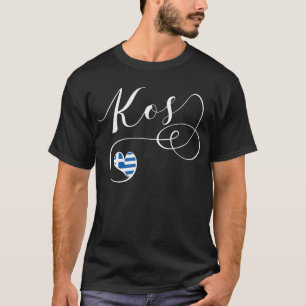 Kos Heart in Flag, Griechenland, I Liebe Kos, Cos  T-Shirt