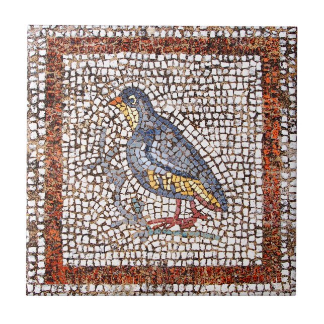 Kos Vogel-Mosaik-Keramik Trivet Fliese (Vorderseite)