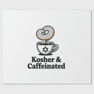 Koscher und koffeinierter jüdischer Kaffee Hanukka Geschenkpapier