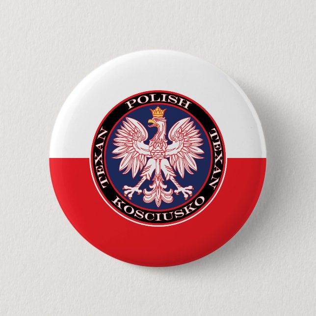 Kosciusko Runde Polnisch Texan Button (Vorderseite)