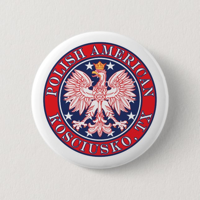 Kosciusko Texas Polnischer Adler Button (Vorderseite)