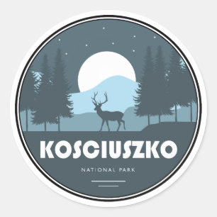 Kosciuszko-Nationalpark-Hirsche Runder Aufkleber