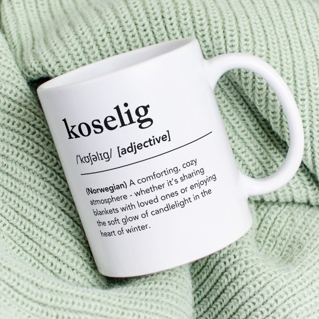 Koselig definiert Norwegisches Wörterbuch Kaffeetasse (Von Creator hochgeladen)