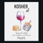 Kosher AF Hanukkah Funny Gift Wine Weinetikett<br><div class="desc">Dieses Design wurde mithilfe von digitaler Kunst erstellt und kann in dem Bereich personalisiert sein, der zur Verfügung gestellt wird, oder indem Sie den Klick wählen, um weitere Optionen anzupassen und den Namen, die Initialen oder die Wörter zu ändern. Sie können auch die Textfarbe und den Textstil ändern oder den...</div>