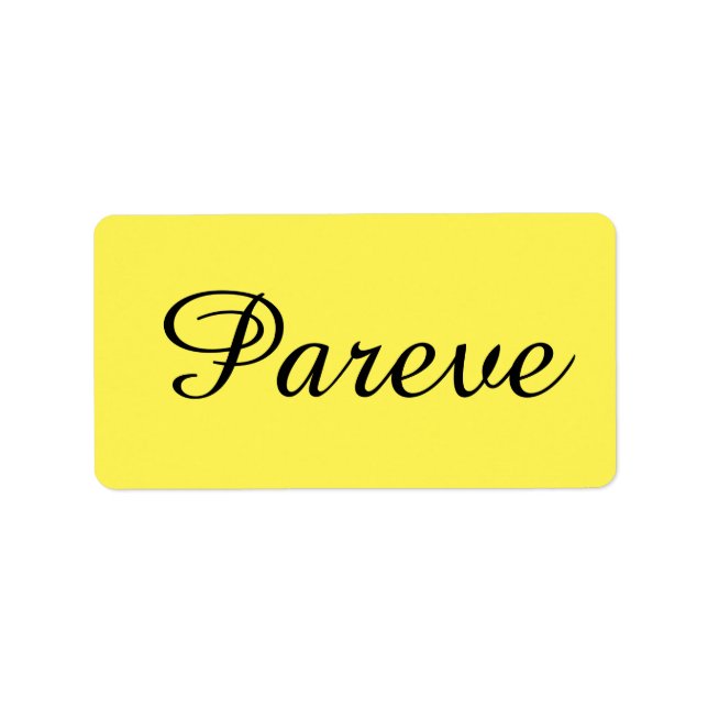 Kosher Kitchen Stickers Label Pareve Parve Parev Adressaufkleber (Vorne)