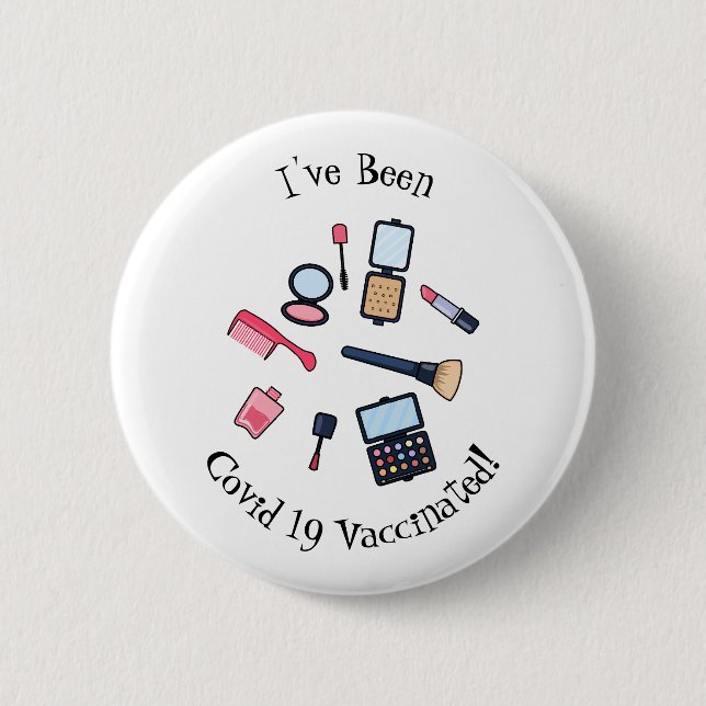 Kosmetik / Make-up Cartoon Illustration Button (Vorderseite)