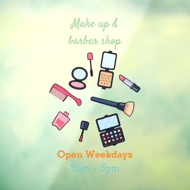 Kosmetik / Make-up Cartoon Illustration Fensteraufkleber (Blatt 3)