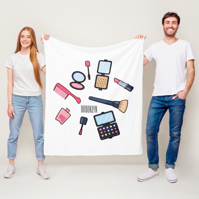 Kosmetik / Make-up Cartoon Illustration Fleecedecke (Beispiel)