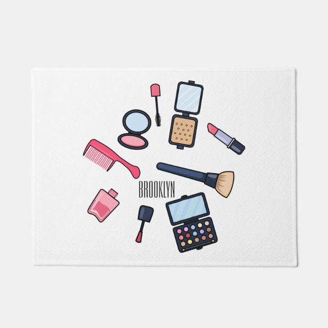 Kosmetik / Make-up Cartoon Illustration Fußmatte (Vorderseite)