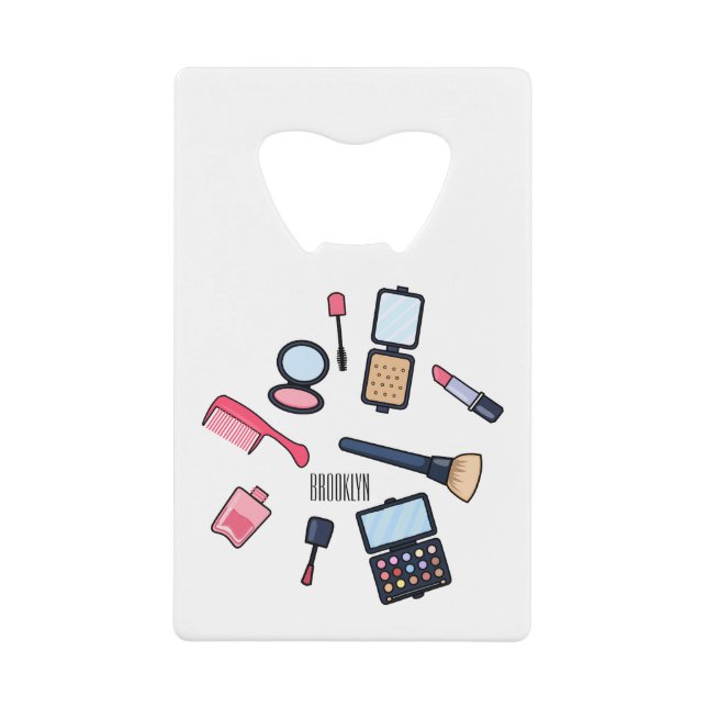 Kosmetik / Make-up Cartoon Illustration Geldbeutel Flaschenöffner (Vorderseite)