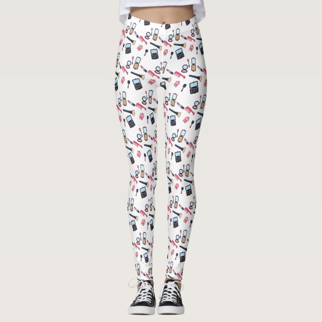 Kosmetik / Make-up Cartoon Illustration Leggings (Vorderseite)