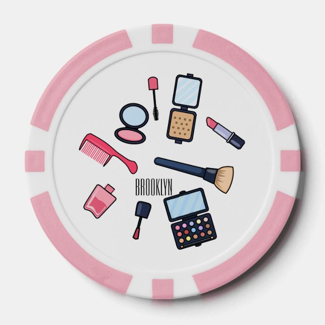 Kosmetik / Make-up Cartoon Illustration Pokerchips (Vorderseite)