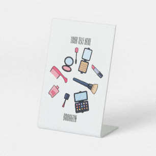 Kosmetik / Make-up Cartoon Illustration Sockelschild