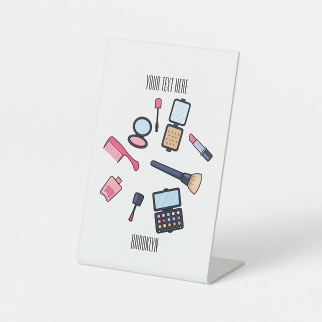 Kosmetik / Make-up Cartoon Illustration Sockelschild (Vorderseite)