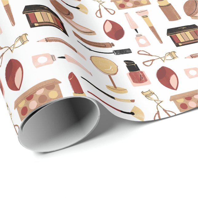 Kosmetik-Make-up-Muster Geschenkpapier (Rolleneckpunkt)