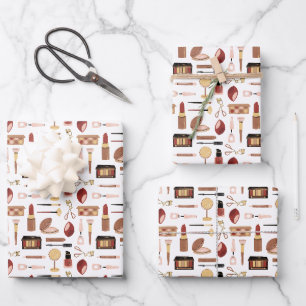 Kosmetik-Make-up-Muster Geschenkpapier Set
