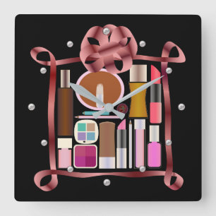 Kosmetik-Set Quadratische Wanduhr