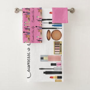 Kosmetik sind Leben, das hübsches Rosa bilden Badhandtuch Set