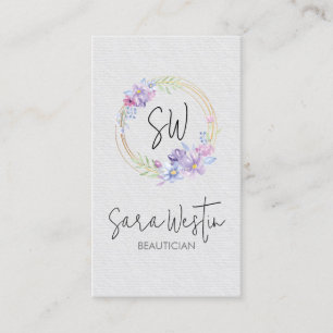 Kosmetikerin Schönheitsberaterin Blumenmonogramm G Visitenkarte