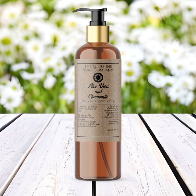 Kosmetikflasche im Kraftstil mit Logo Lebensmitteletikett (Von Creator hochgeladen)