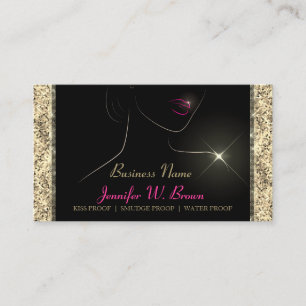 Kosmetiksalon Gold Lippenstift Verkäufer Visitenkarte