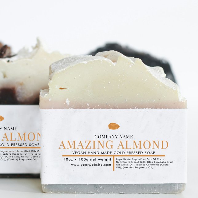 Kosmetische Bar-Seife Bauchband Etikett Wrap Almon Einladungsbanderole (Cosmetic Bar Soap Belly Band Label Wrap Almond)