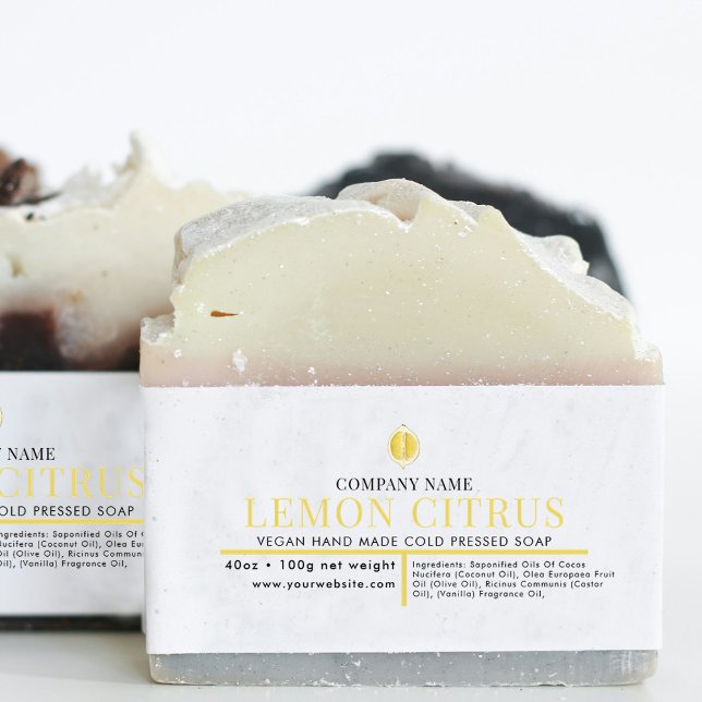 Kosmetische Bar-Seife Bauchband-Etikett Wrap Lemon Einladungsbanderole (Cosmetic Bar Soap Belly Band Label Wrap Lemon)