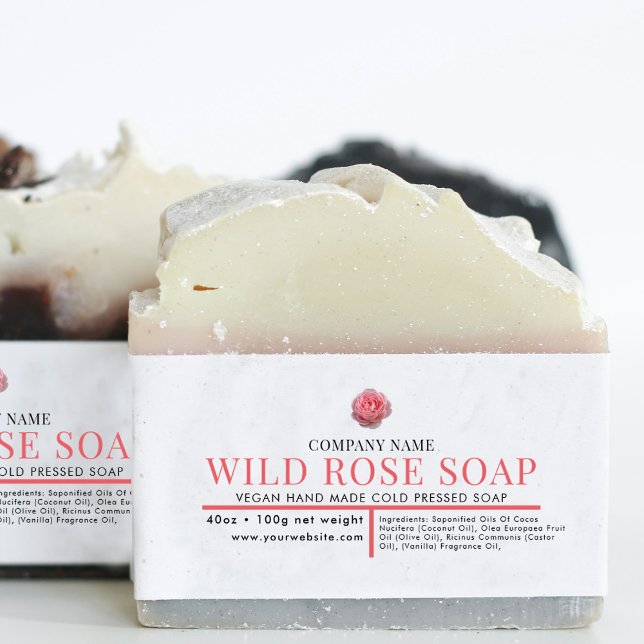 Kosmetische Bar-Seife Bauchband-Etikett Wrap Pink  Einladungsbanderole (Cosmetic Bar Soap Belly Band Label Wrap Pink Rose)