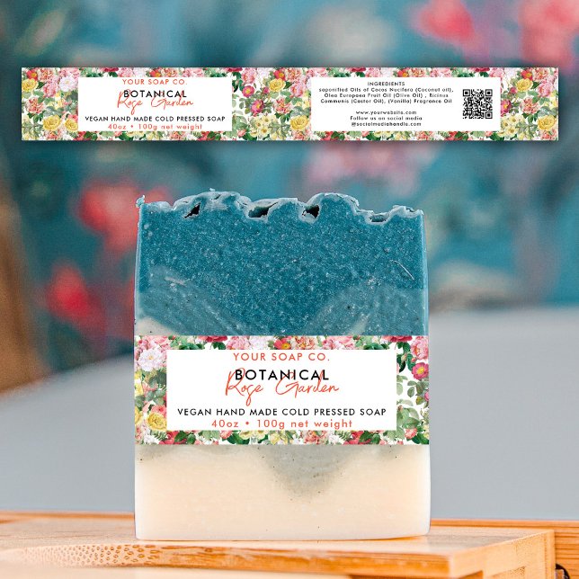 Kosmetische Bar-Seifenband-Produktkennzeichnung Wr Einladungsbanderole (Cosmetic Bar Soap Band Product Label Wrap Roses)