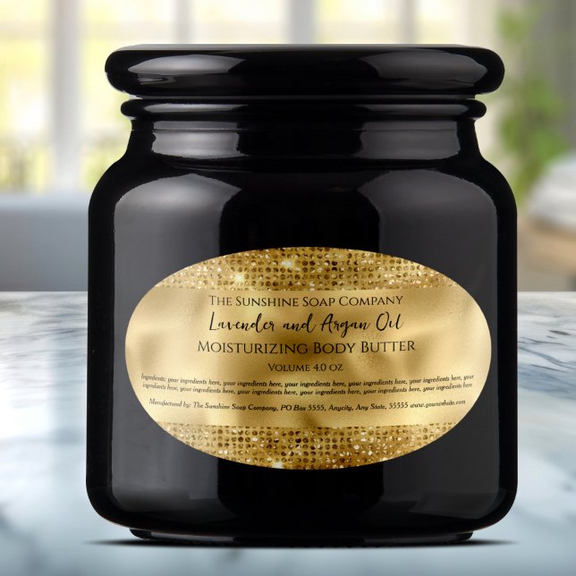Kosmetische Marke Jar Label - Goldfolie und Gold G Ovaler Aufkleber (Von Creator hochgeladen)