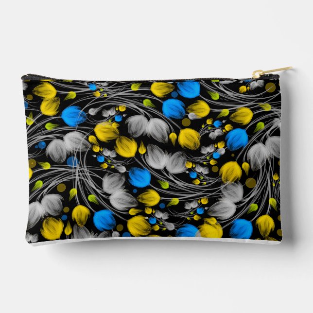 Kosmetische und Toilettenbeutel mit Blumenbezug Zubehörtasche (Rückseite)