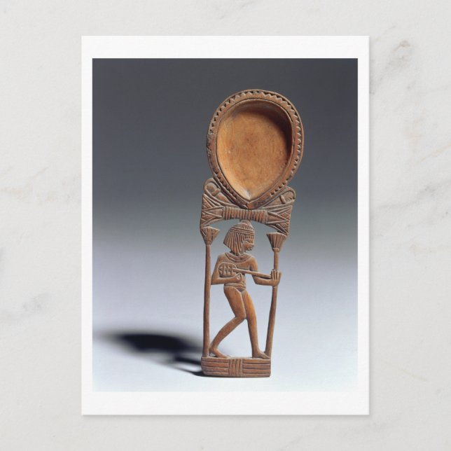 Kosmetischer Löffel mit einer Figur eines Leutnist Postkarte (Vorderseite)