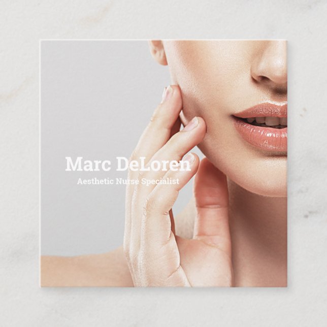 Kosmetischer Nurse-Injektor Kosmetischer Chirurg Quadratische Visitenkarte (Vorderseite)