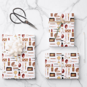Kosmetisches Makeup-Muster Geschenkpapier Set