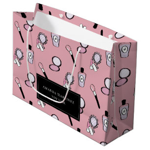 Kosmetisches Muster rosa Große Geschenktüte