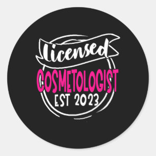 Kosmetologe Abschluss der Cosmetology School 2023 Runder Aufkleber