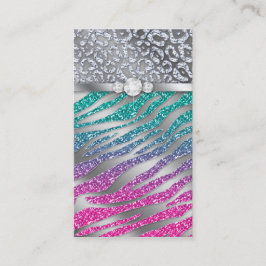 Kosmetologe Business Card Glitzer Zebra Pink S Visitenkarte